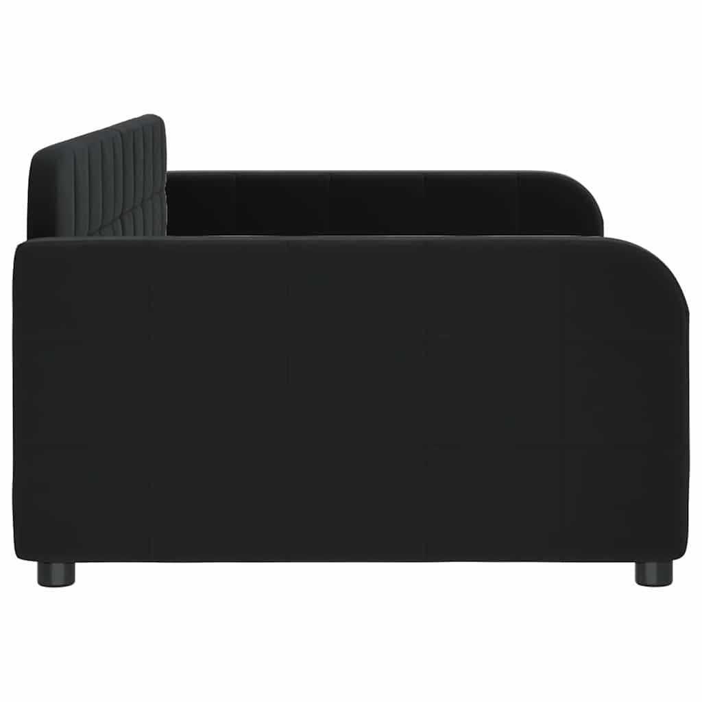 vidaXL Καναπές Κρεβάτι Μαύρος 90 x 200 εκ. Βελούδινος