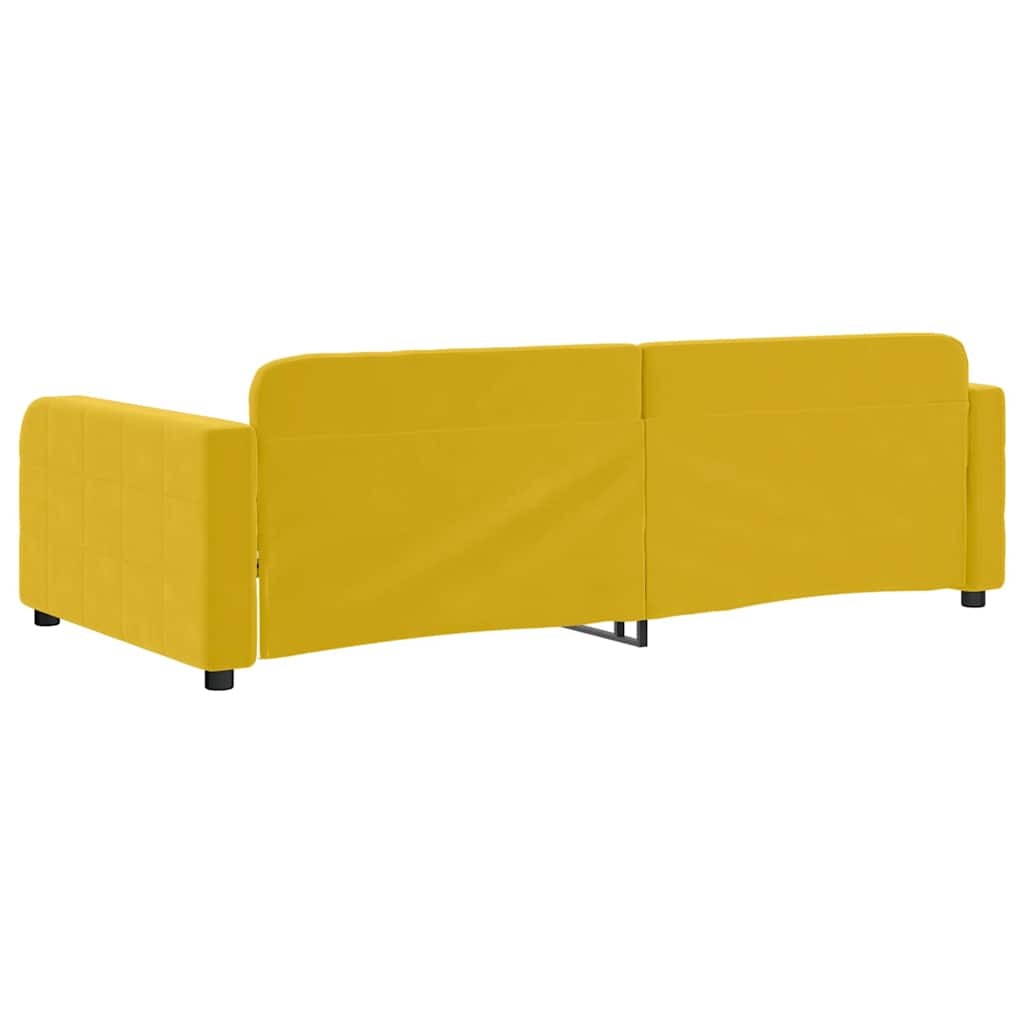 vidaXL Καναπές Κρεβάτι Κίτρινος 90 x 200 εκ. Βελούδινος