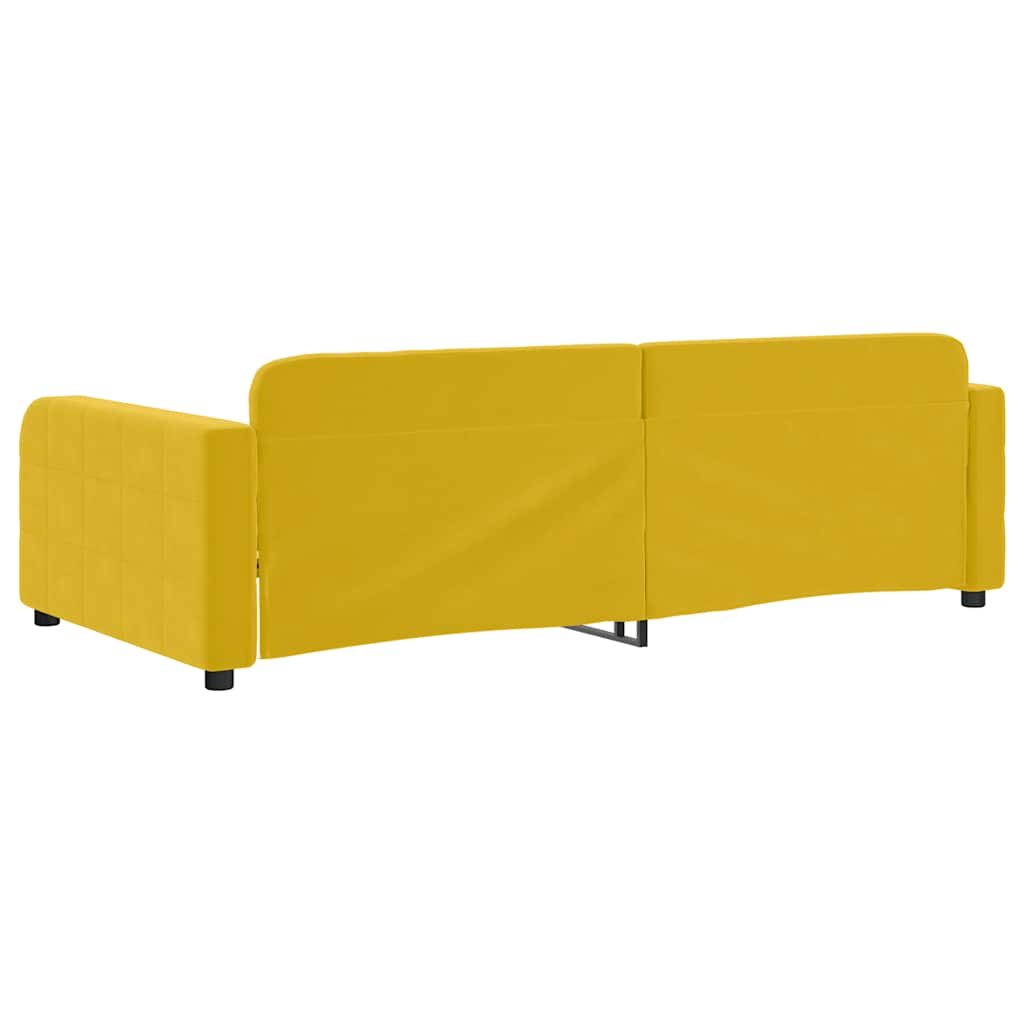 vidaXL Καναπές Κρεβάτι Κίτρινος 100 x 200 εκ. Βελούδινος