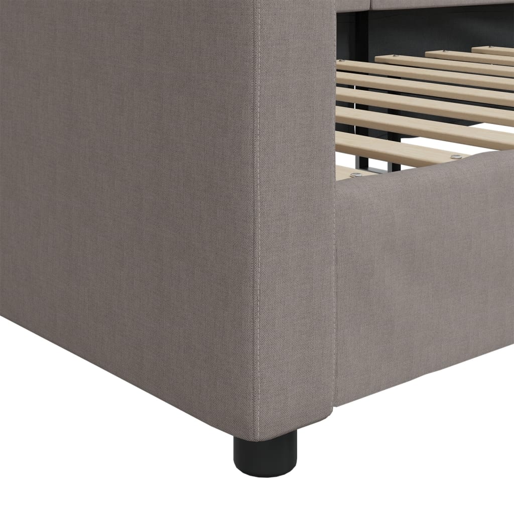 vidaXL Καναπές Κρεβάτι Taupe 90 x 200 εκ. Υφασμάτινος