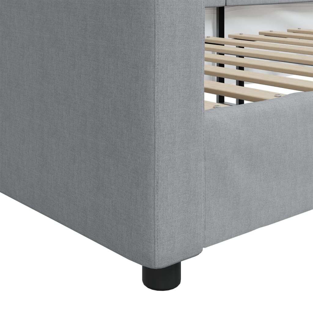 vidaXL Καναπές Κρεβάτι Ανοιχτό Γκρι 100 x 200 εκ. Υφασμάτινος