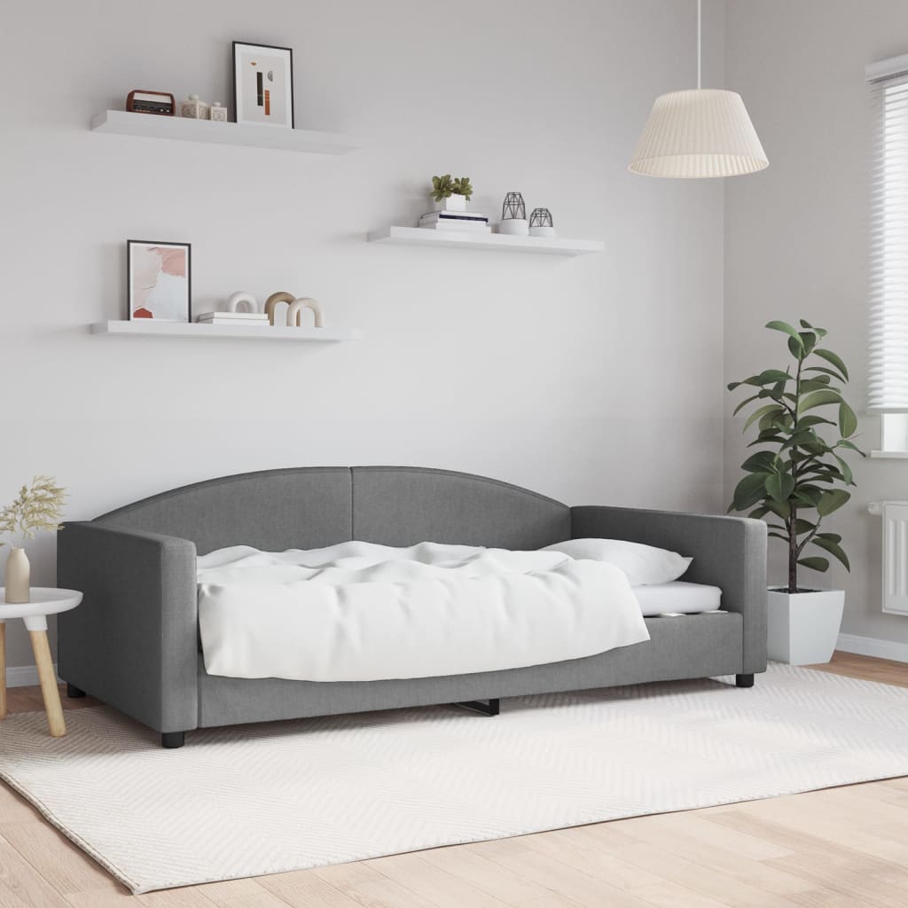 vidaXL Καναπές Κρεβάτι Σκούρο Γκρι 100x190 εκ. Υφασμάτινος