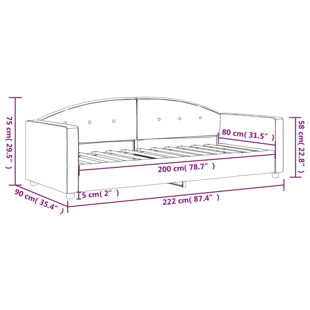 vidaXL Καναπές Κρεβάτι Ροζ 80 x 200 εκ. Βελούδινος