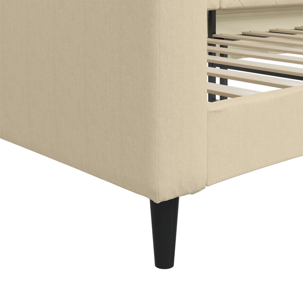 vidaXL Καναπές Κρεβάτι Κρεμ 100 x 200 εκ. Υφασμάτινος