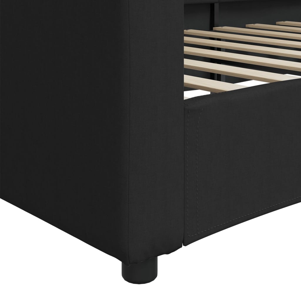 vidaXL Καναπές Κρεβάτι Μαύρος 90 x 190 εκ. Υφασμάτινος