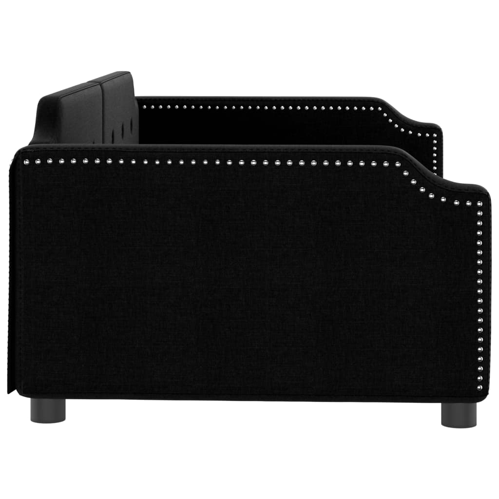 vidaXL Καναπές Κρεβάτι Μαύρος 100 x 200 εκ. Υφασμάτινος