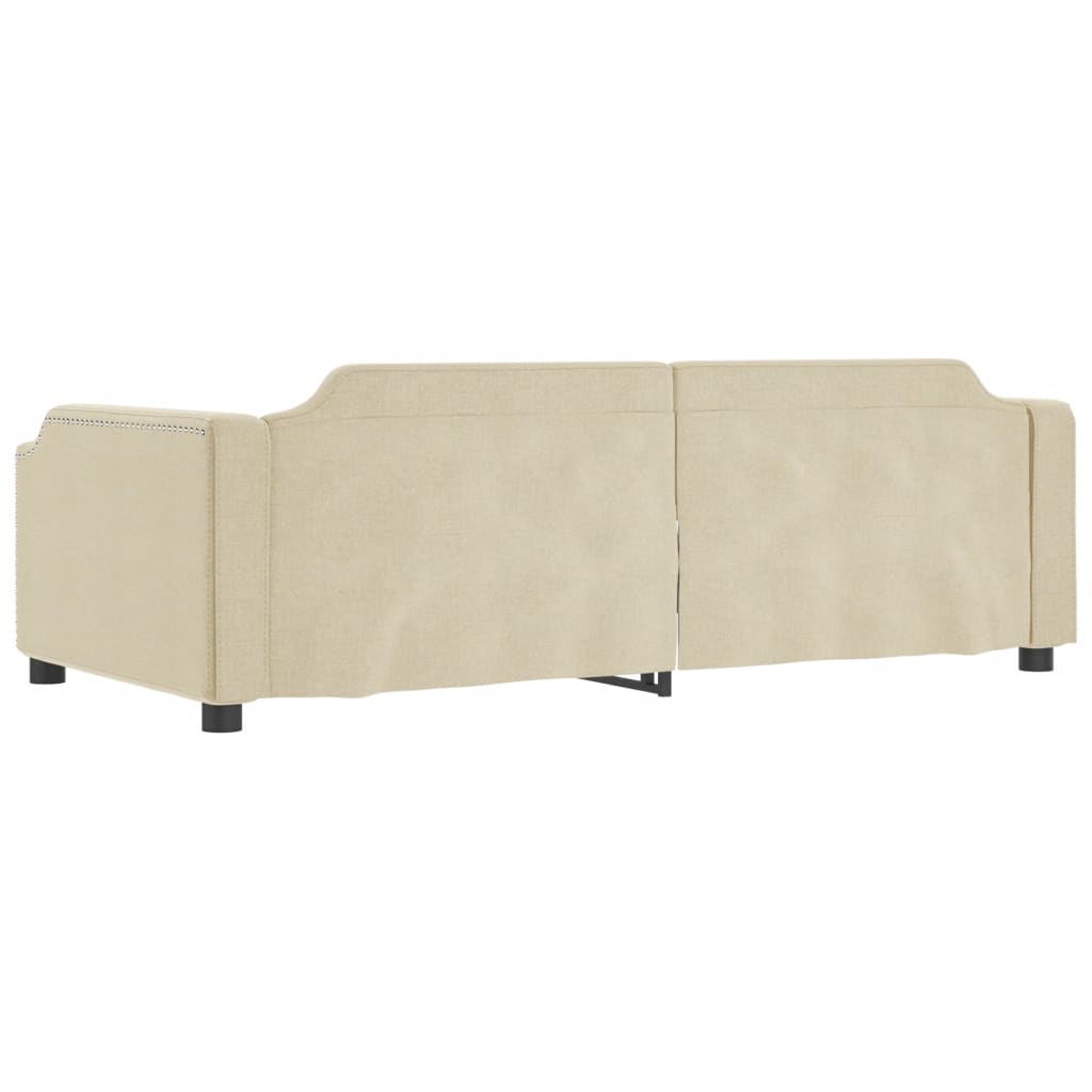 vidaXL Καναπές Κρεβάτι Κρεμ 100 x 200 εκ. Υφασμάτινος