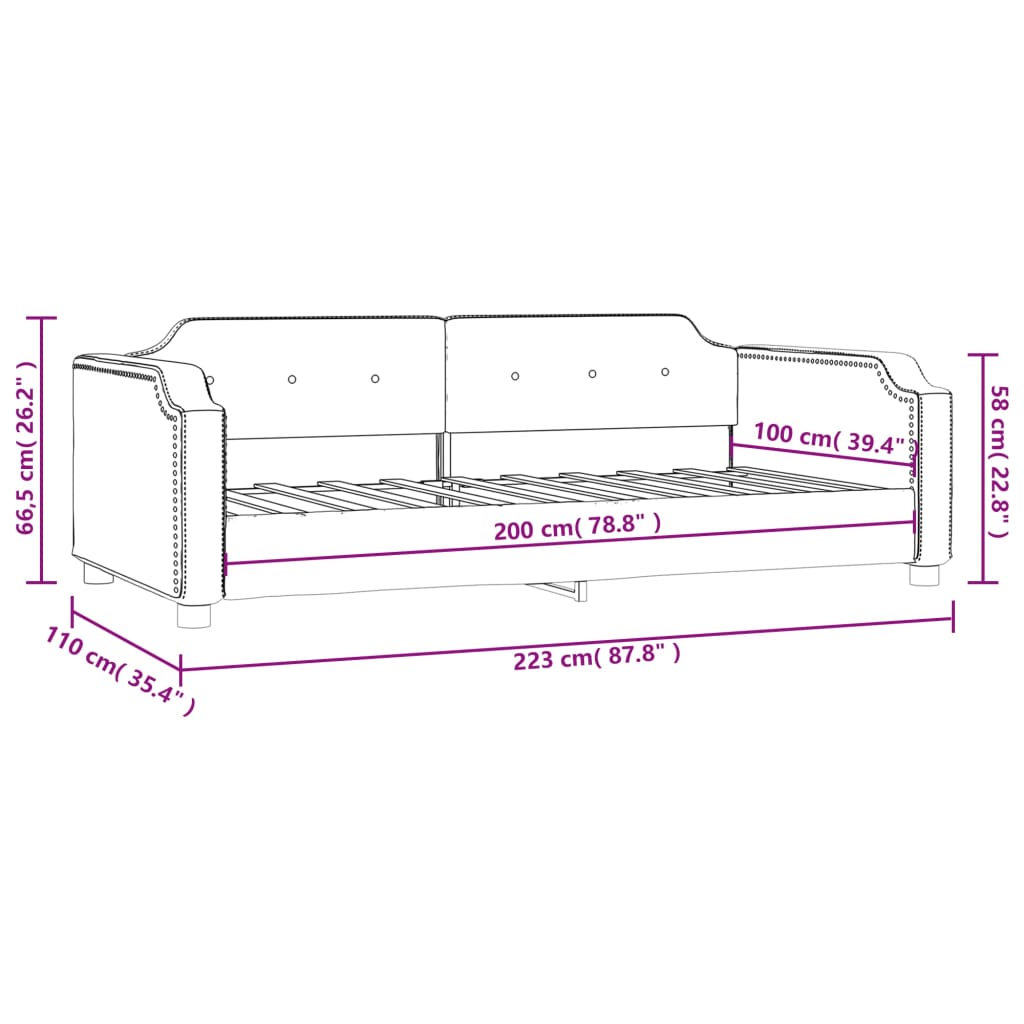 vidaXL Καναπές Κρεβάτι Κρεμ 100 x 200 εκ. Υφασμάτινος
