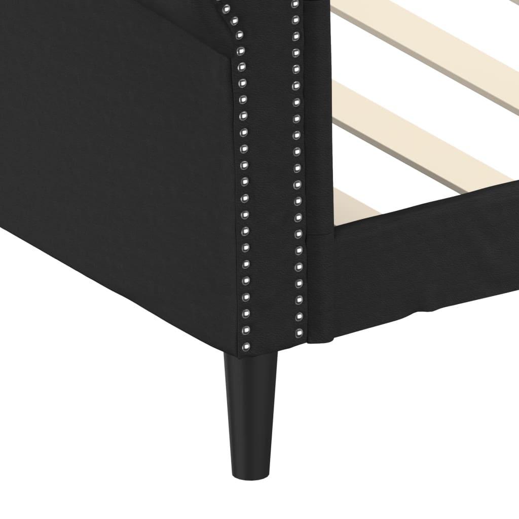 vidaXL Καναπές Κρεβάτι Μαύρος 90x200 εκ. από Συνθετικό Δέρμα