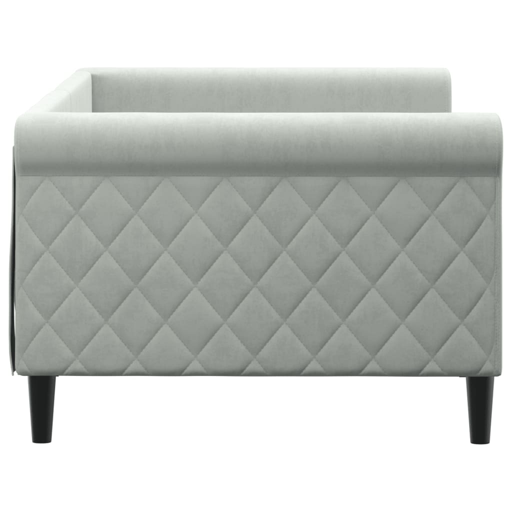 vidaXL Καναπές Κρεβάτι Ανοιχτό Γκρι 90 x 200 εκ. Βελούδινος