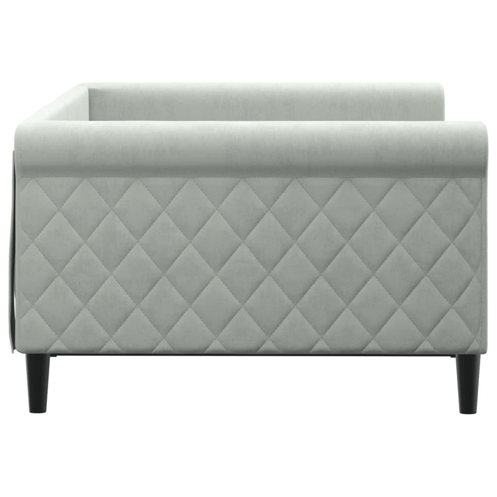vidaXL Καναπές Κρεβάτι Ανοιχτό Γκρι 100x190 εκ. Βελούδινος