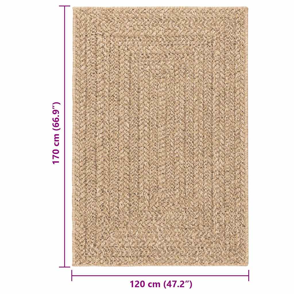 vidaXL Χαλί ZIZUR Όψη Γιούτας Εσωτ. & Εξωτ. Χώρου 120 x 170 εκ.