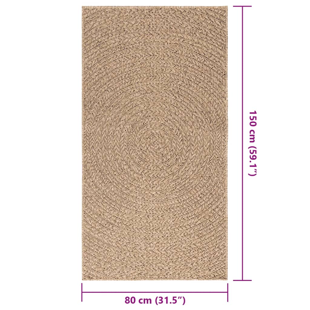 vidaXL Χαλί ZIZUR Όψη Γιούτας Εσωτ. & Εξωτ. Χώρου 80 x 150 εκ.