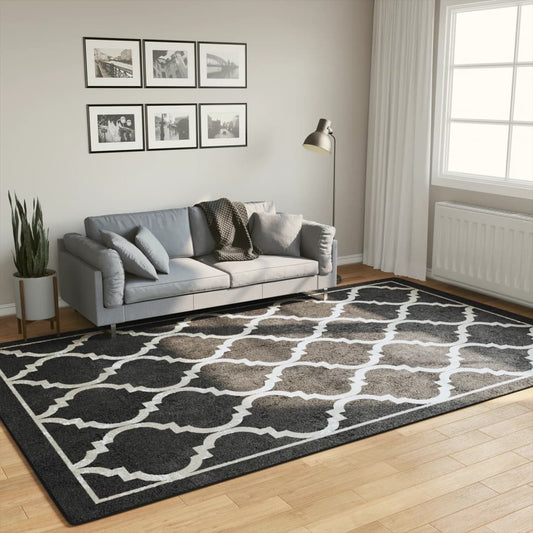 vidaXL Χαλί Πλενόμενο Μαύρο και Λευκό 190 x 300 εκ.