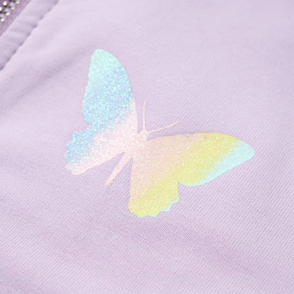 Ζακέτα Φούτερ Παιδική με Κουκούλα Λιλά 116