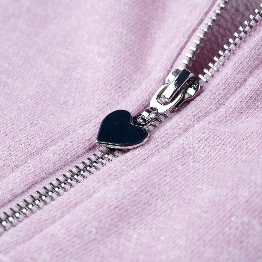 Ζακέτα Φούτερ Παιδική με Κουκούλα/Φερμουάρ Μικτό Λιλά 92