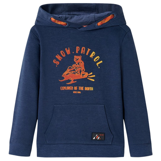 Children's Hoodie Navy Blue Melange &amp; Orange 92