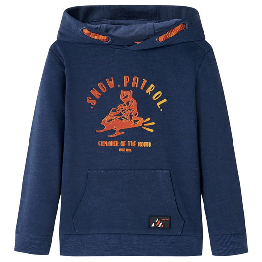 Children's Hoodie Navy Blue Melange &amp; Orange 116