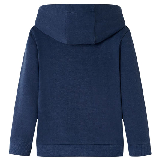 Children's Hoodie Navy Blue Melange &amp; Orange 140
