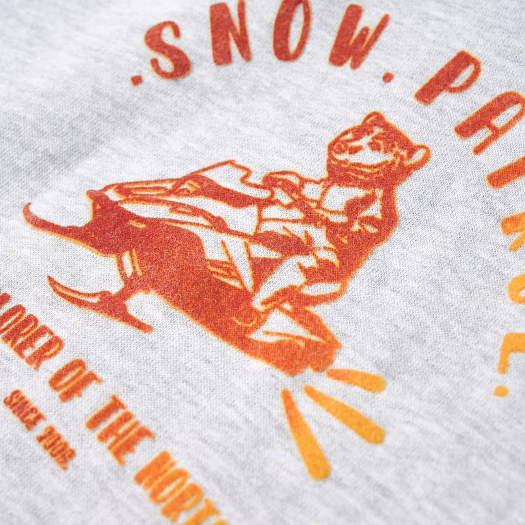 Φούτερ Παιδικό με Κουκούλα Γκρι Μελανζέ & Πορτοκαλί 128