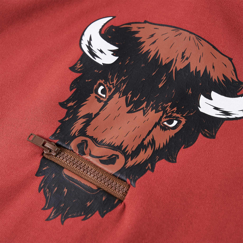 Φούτερ Παιδικό με Κουκούλα Burnt Red 104