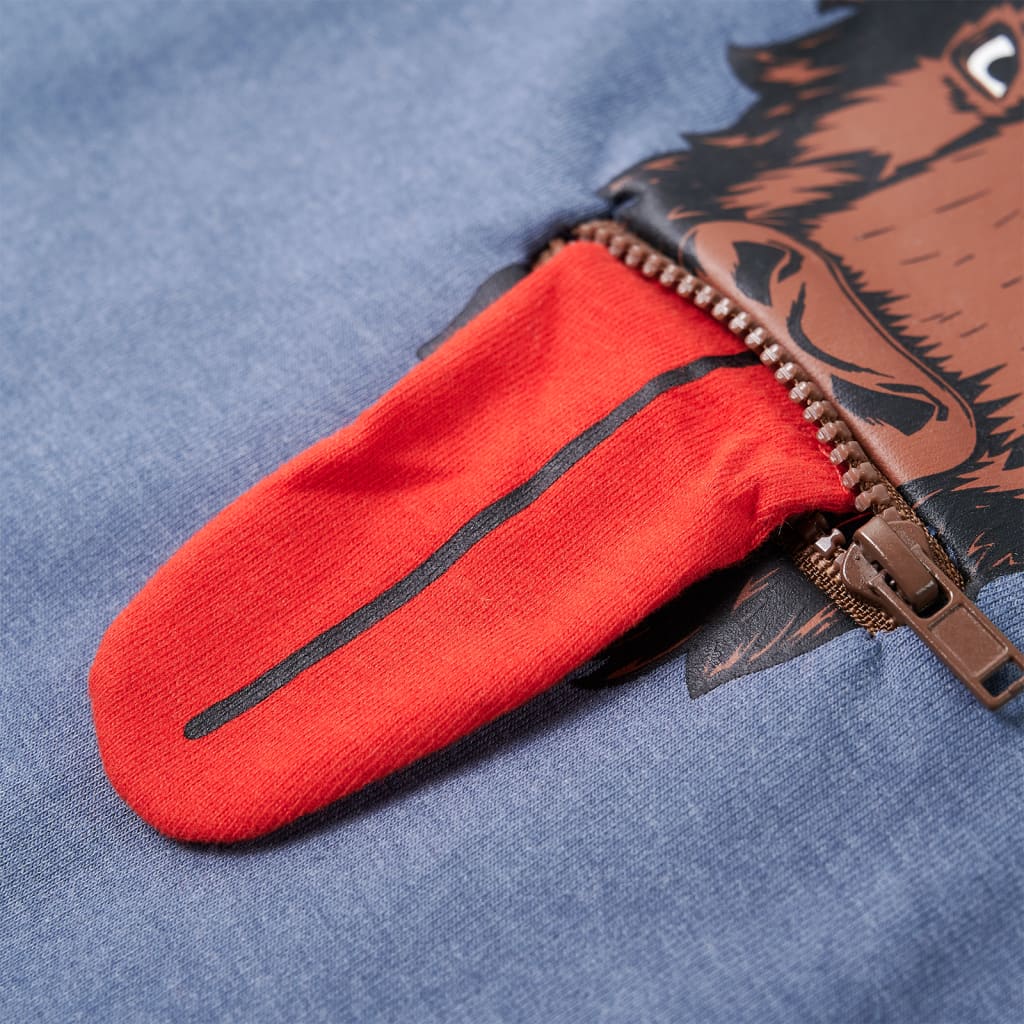 Φούτερ Παιδικό με Κουκούλα Μπλε Μελανζέ 92