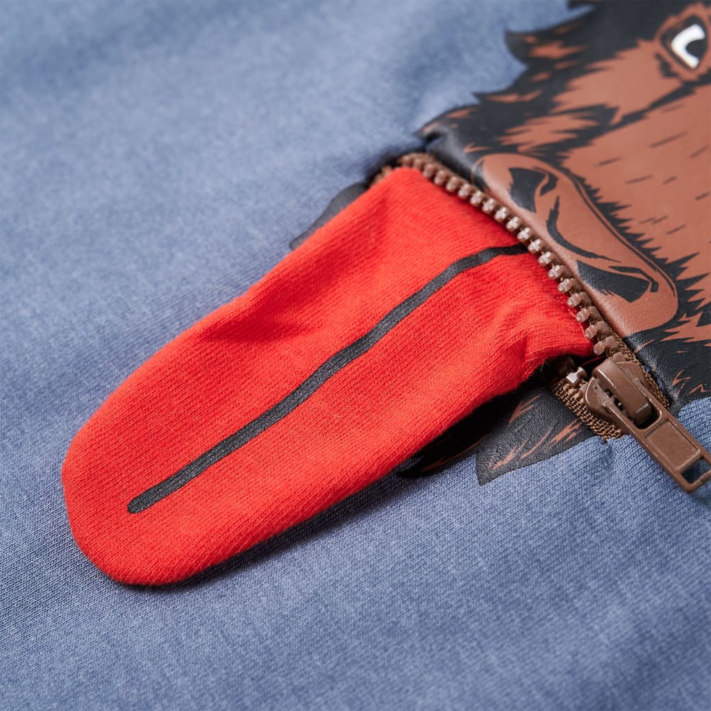 Φούτερ Παιδικό με Κουκούλα Μπλε Μελανζέ 116