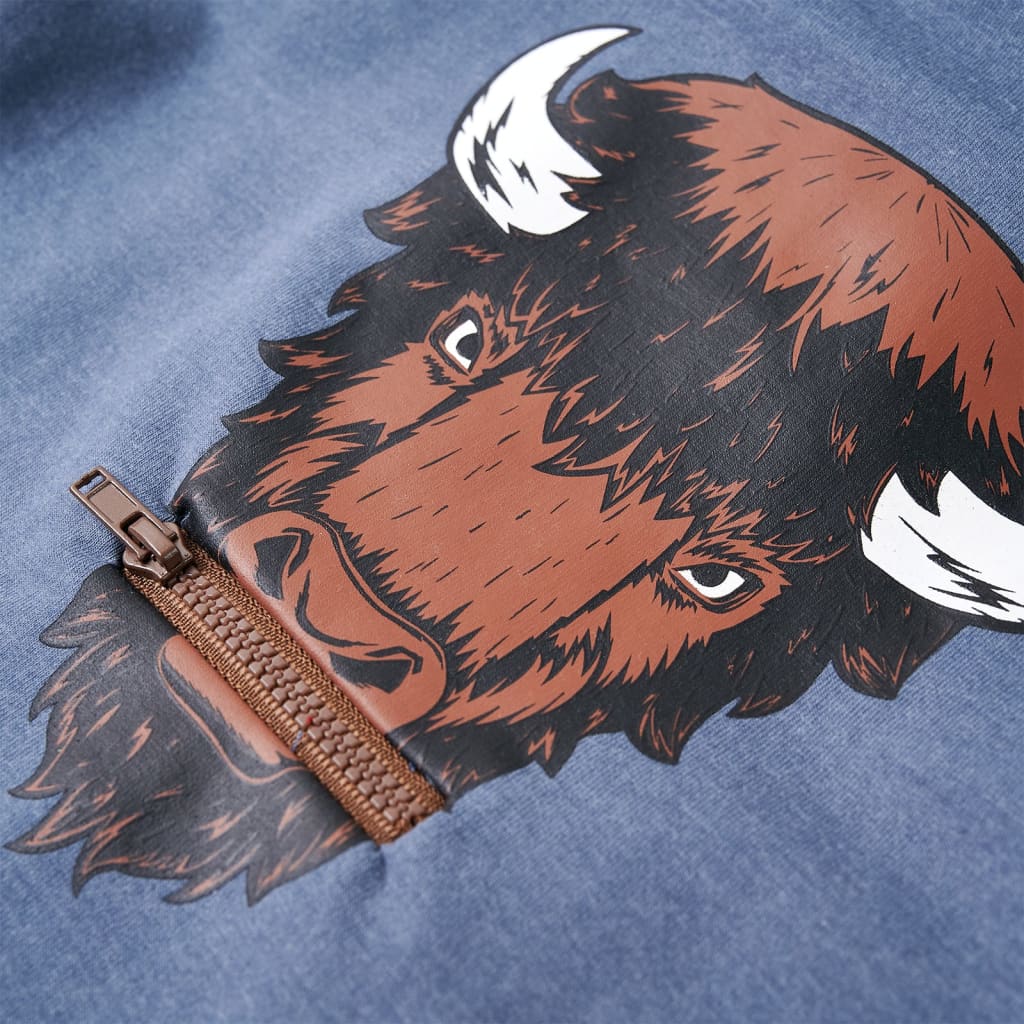 Φούτερ Παιδικό με Κουκούλα Μπλε Μελανζέ 140