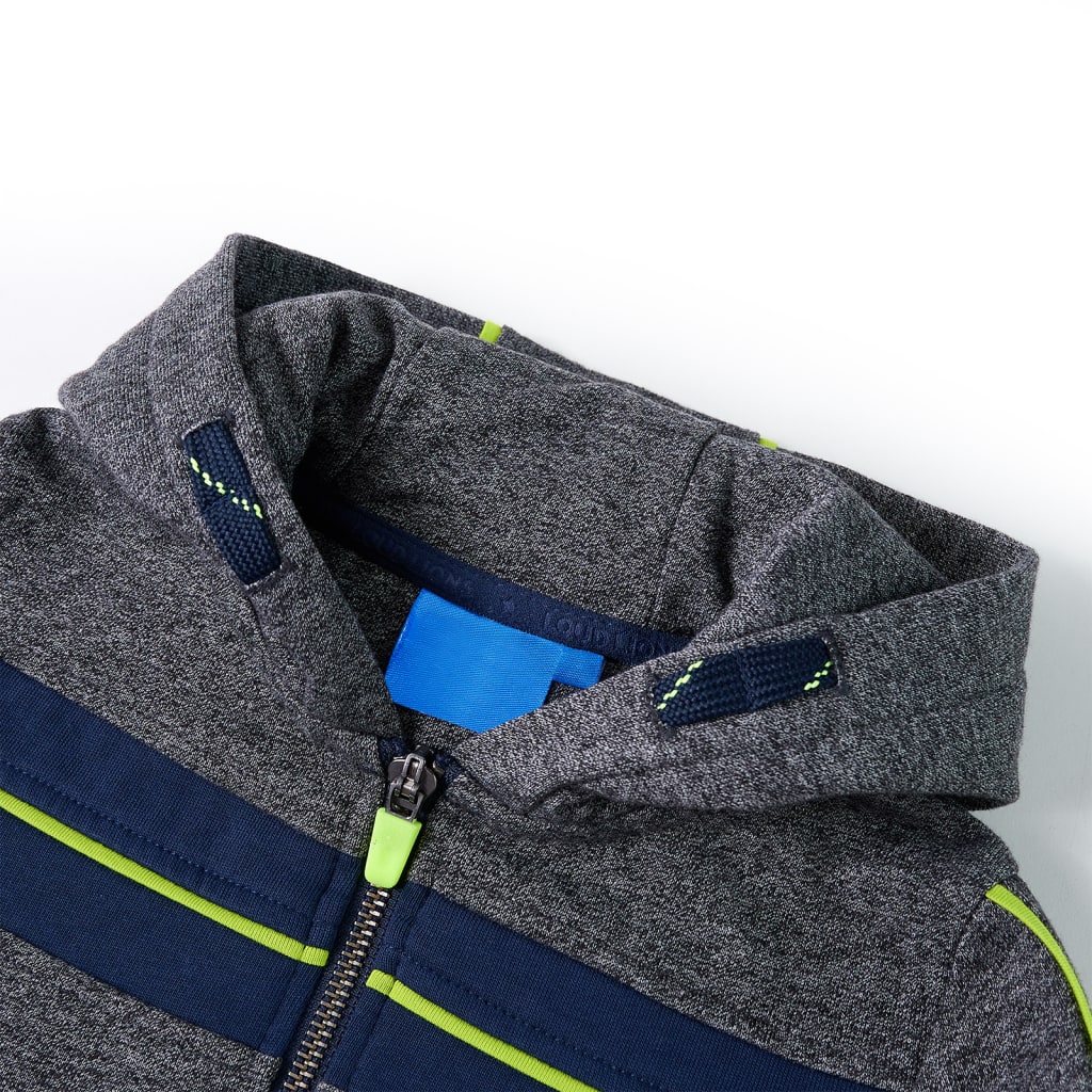 Ζακέτα Φούτερ Παιδική με Κουκούλα Γκρι Μελανζέ 92