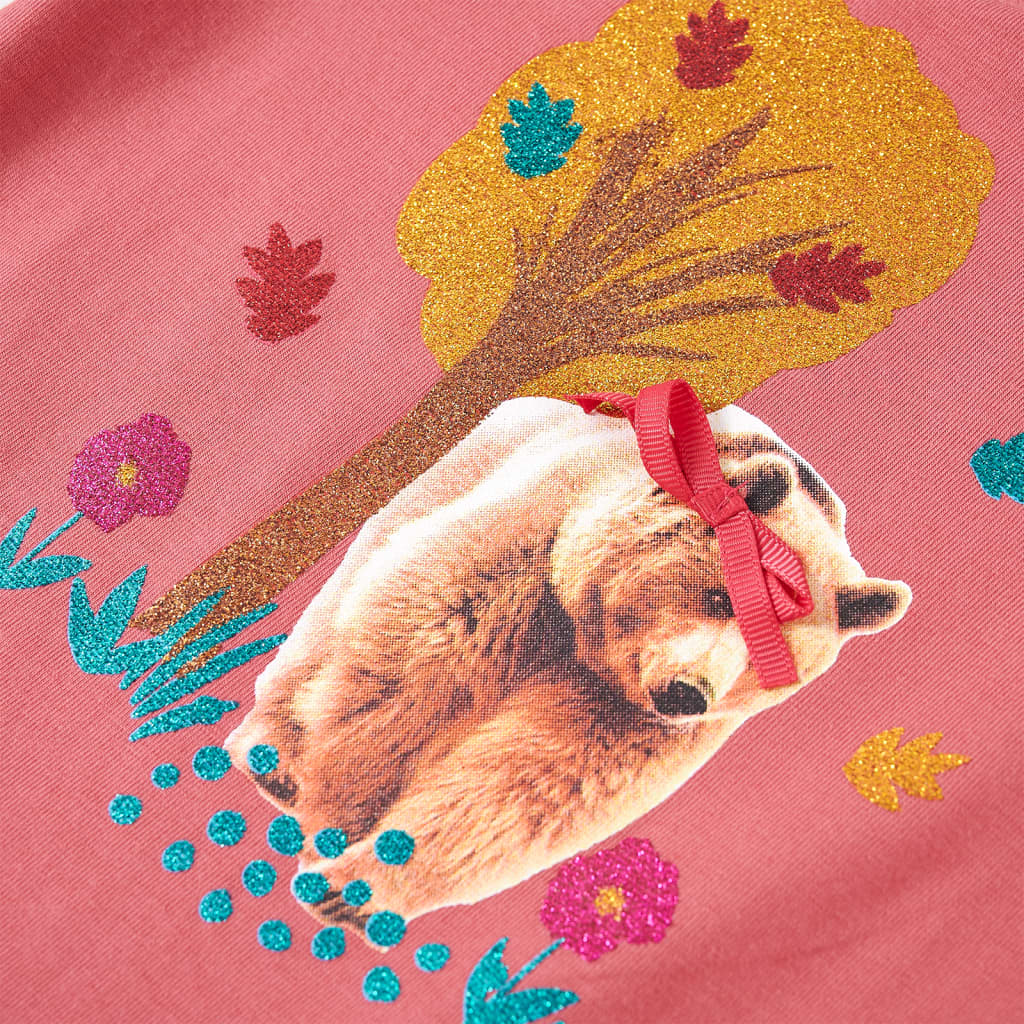 Μπλουζάκι Παιδικό Μακρυμάνικο Παλαιωμένο Ροζ 116