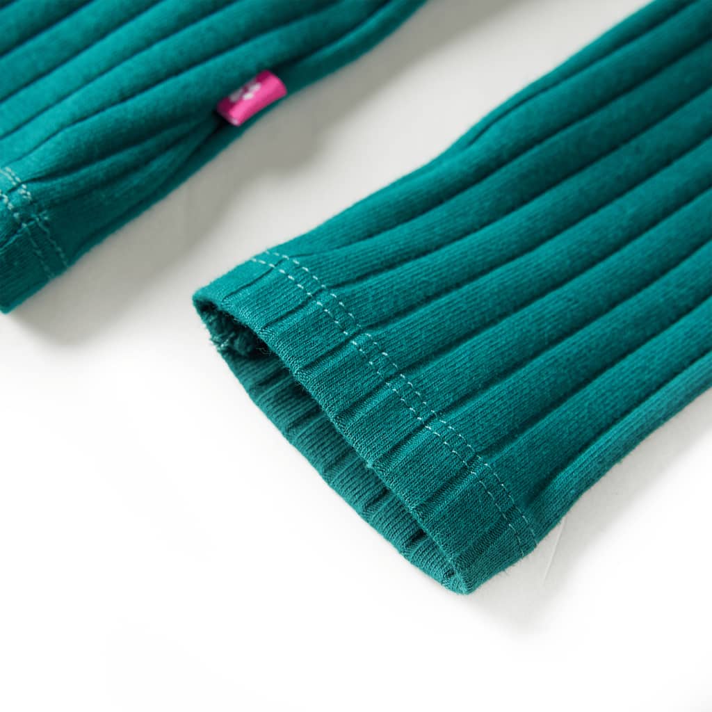 Μπλουζάκι Παιδικό Μακρυμάνικο Πλέξη Ριμπ Σκούρο Πράσινο 128