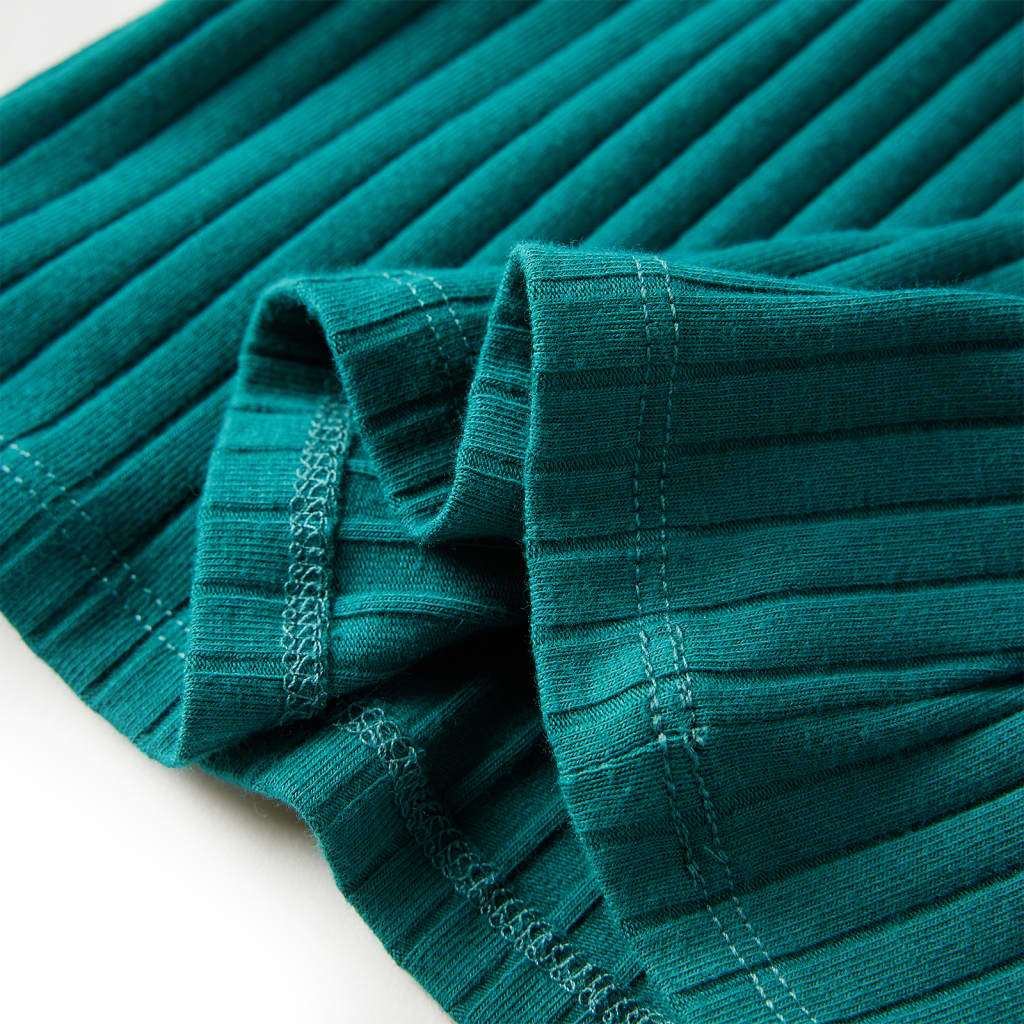 Μπλουζάκι Παιδικό Μακρυμάνικο Πλέξη Ριμπ Σκούρο Πράσινο 128