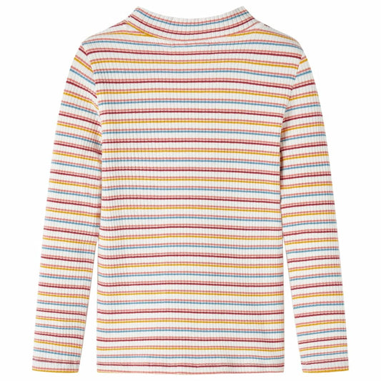 Μπλουζάκι Παιδικό Μακρυμάνικο με Χαμηλό Ζιβάγκο και Ριγές Εκρού 92