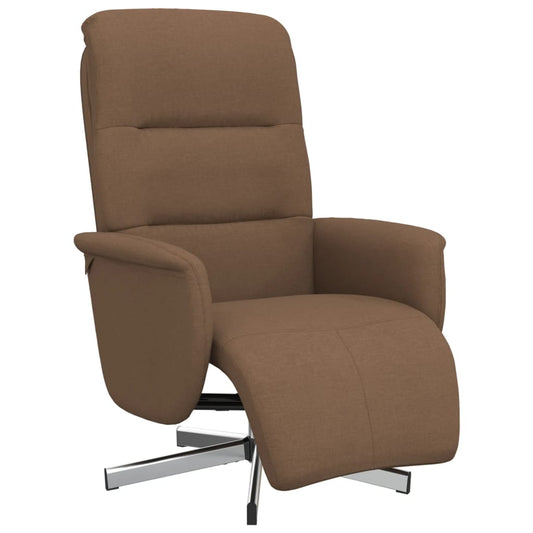 vidaXL Πολυθρόνα Ανακλινόμενη με Υποπόδιο Καφέ Υφασμάτινη