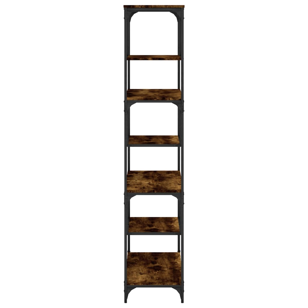 vidaXL Βιβλιοθήκη Καπνιστή Δρυς 81x36x176 εκ. από Επεξεργασμένο Ξύλο