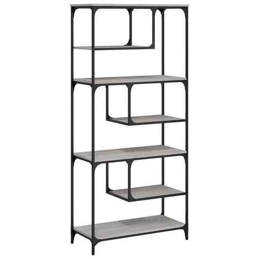 vidaXL Βιβλιοθήκη Γκρι Sonoma 81x36x176 εκ. από Επεξεργ. Ξύλο