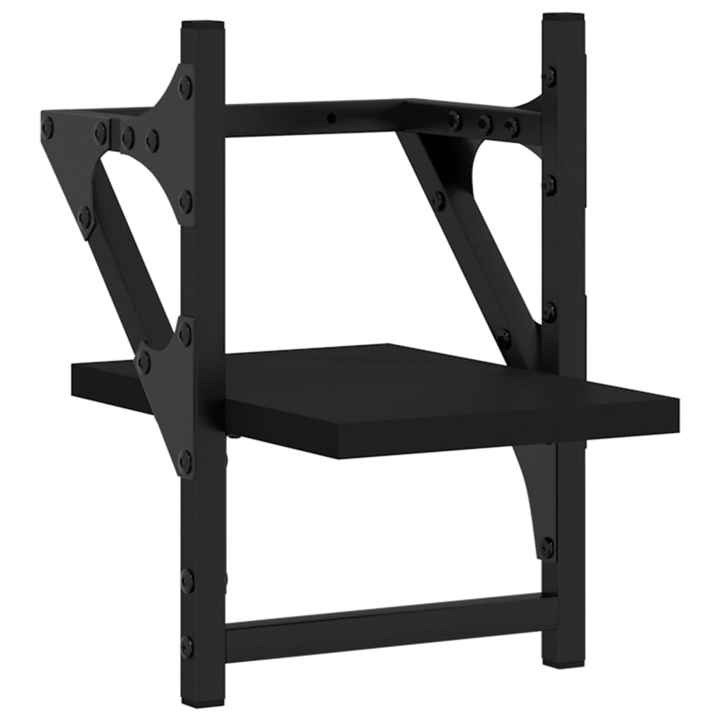 vidaXL Ράφια Τοίχου με Μπάρα 2 τεμ. Μαύρα 20 x 25 x 30 εκ.