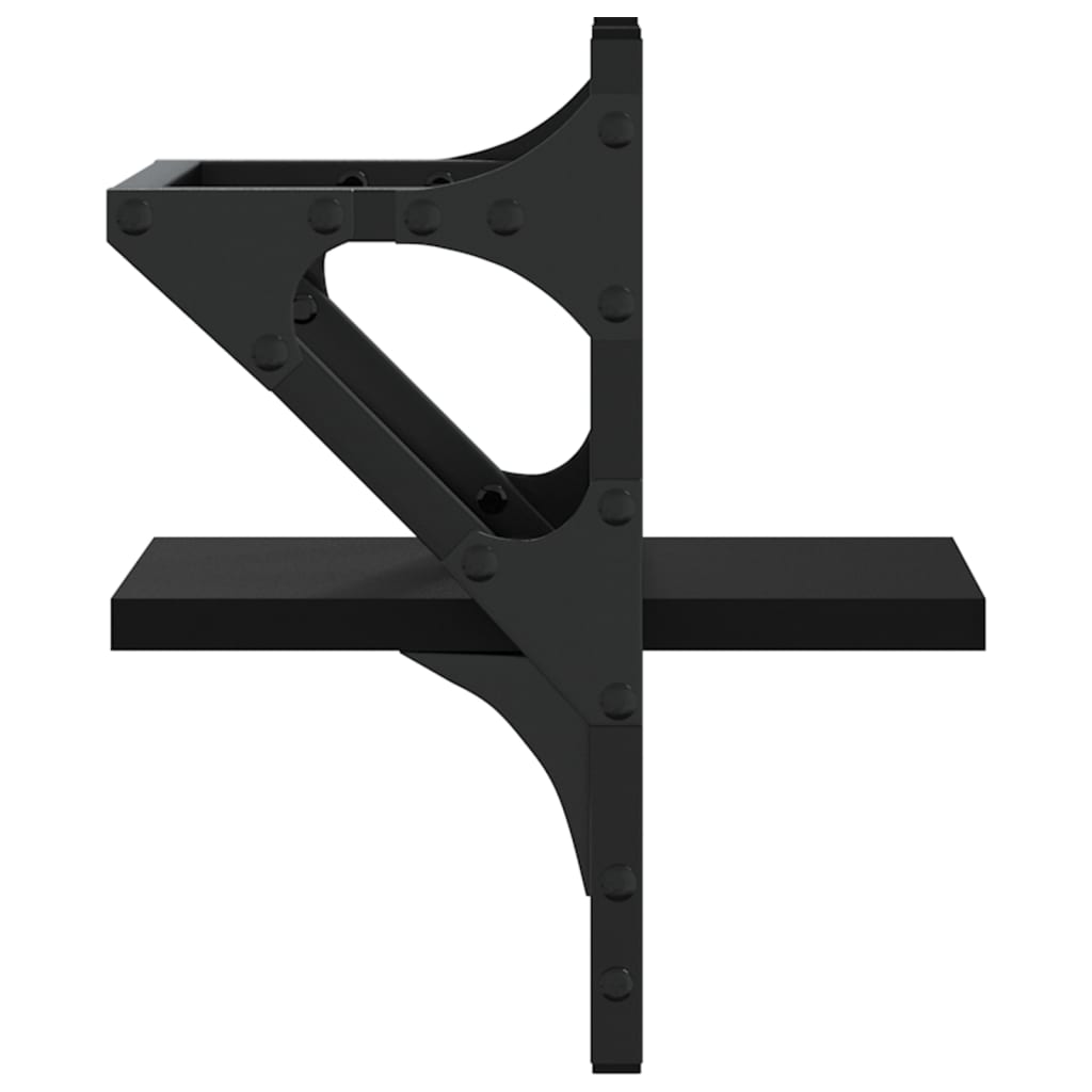 vidaXL Ράφια Τοίχου με Μπάρα 2 τεμ. Μαύρα 20 x 25 x 30 εκ.