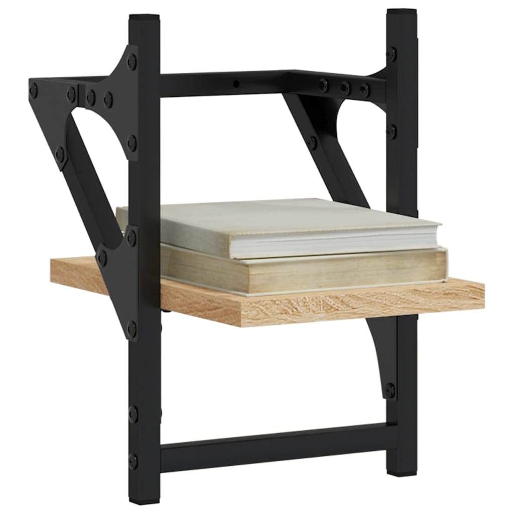 vidaXL Ράφια Τοίχου με Μπάρα 2 τεμ. Sonoma Δρυς 20 x 25 x 30 εκ.