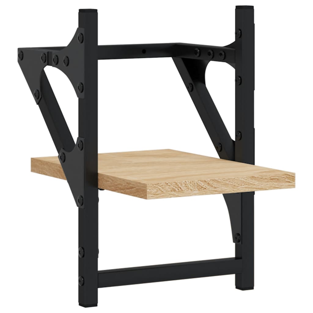 vidaXL Ράφια Τοίχου με Μπάρα 2 τεμ. Sonoma Δρυς 20 x 25 x 30 εκ.