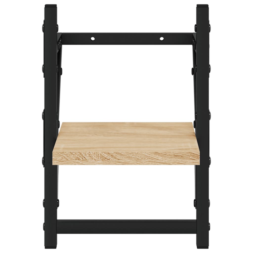 vidaXL Ράφια Τοίχου με Μπάρα 2 τεμ. Sonoma Δρυς 20 x 25 x 30 εκ.