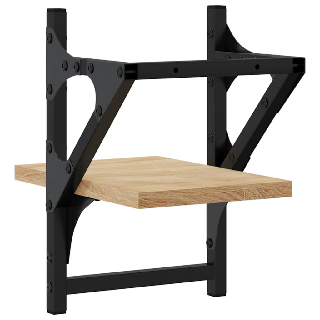 vidaXL Ράφια Τοίχου με Μπάρα 2 τεμ. Sonoma Δρυς 20 x 25 x 30 εκ.