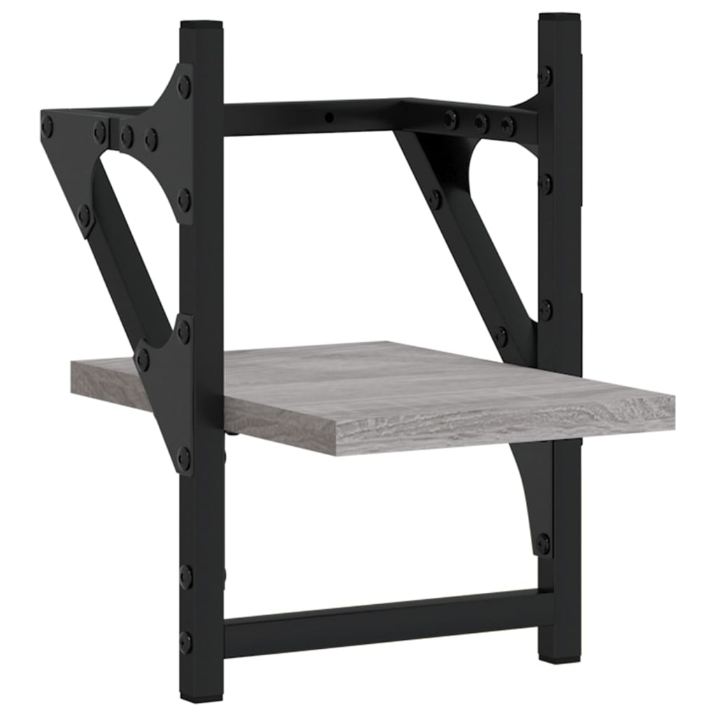 vidaXL Ράφια Τοίχου με Μπάρα 2 τεμ. Γκρι Sonoma 20x25x30 εκ.