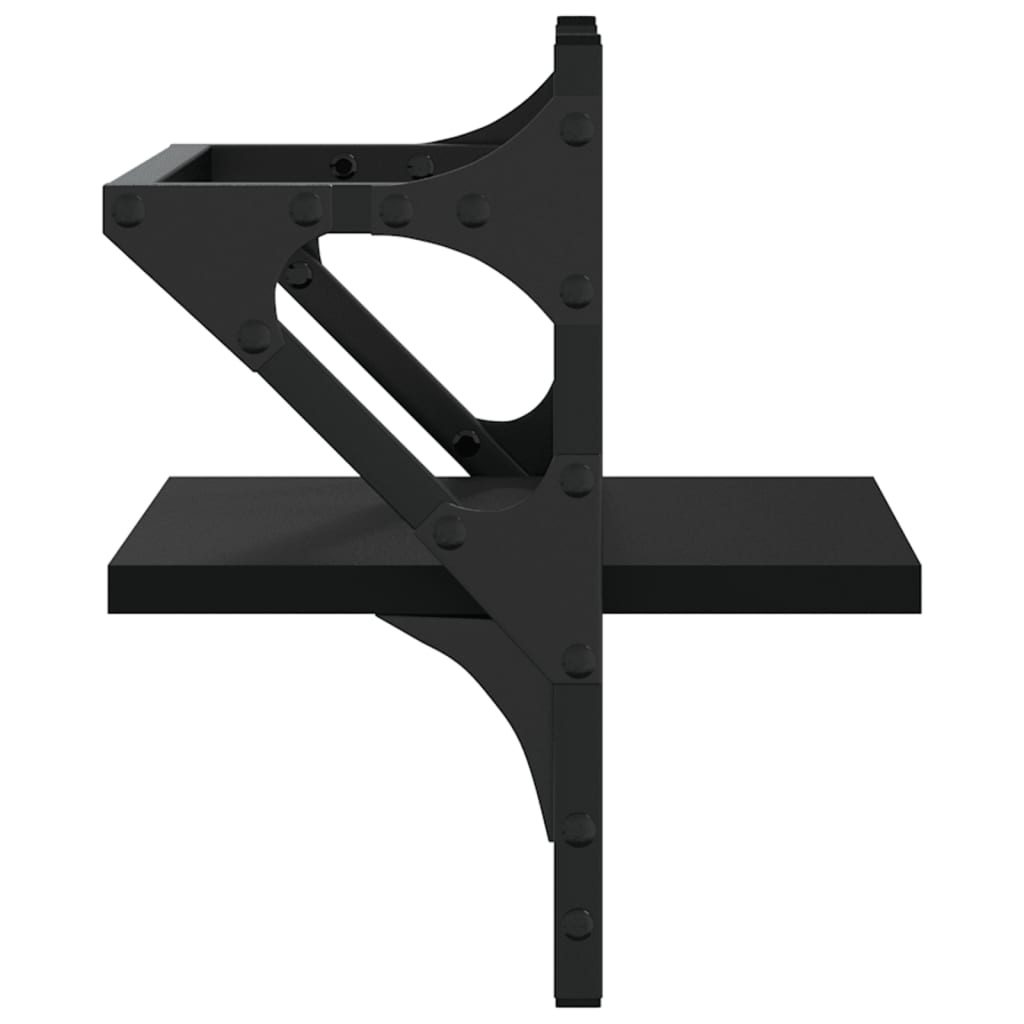 vidaXL Ράφια Τοίχου με Μπάρα 2 τεμ. Μαύρα 30 x 25 x 30 εκ.