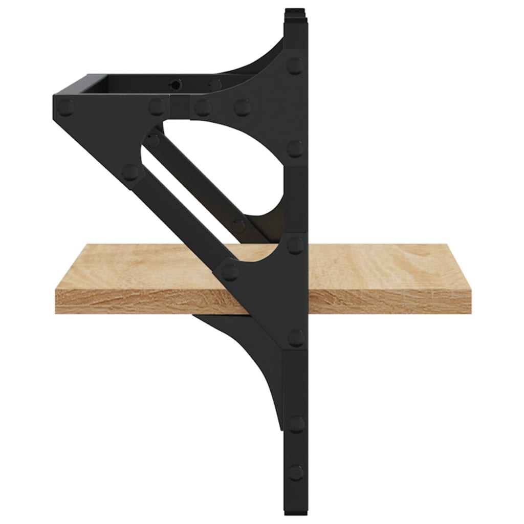 vidaXL Ράφια Τοίχου με Μπάρα 2 τεμ. Sonoma Δρυς 30x25x30 εκ.