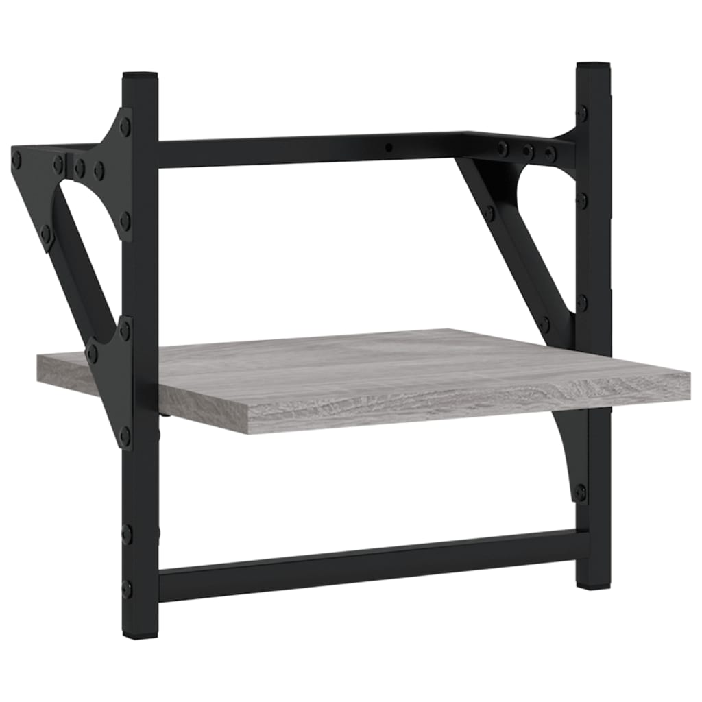 vidaXL Ράφια Τοίχου με Μπάρα 2 τεμ. Γκρι Sonoma 30x25x30 εκ.