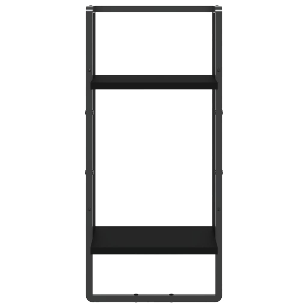 vidaXL Ράφι Τοίχου με Μπάρα Μαύρο 30 x 25 x 65 εκ.