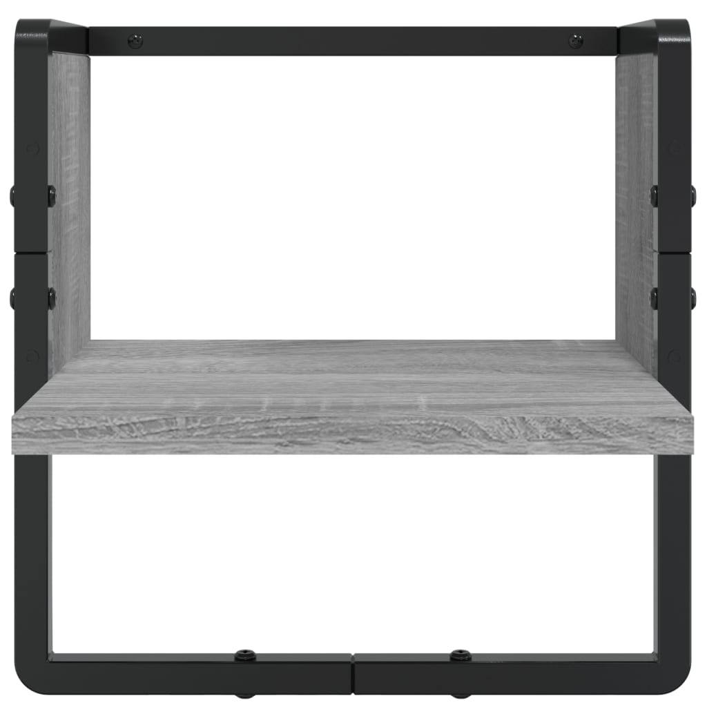 vidaXL Ράφια Τοίχου Σετ 4 τεμ. με Μπάρες Γκρι Sonoma Επεξ. ξύλο