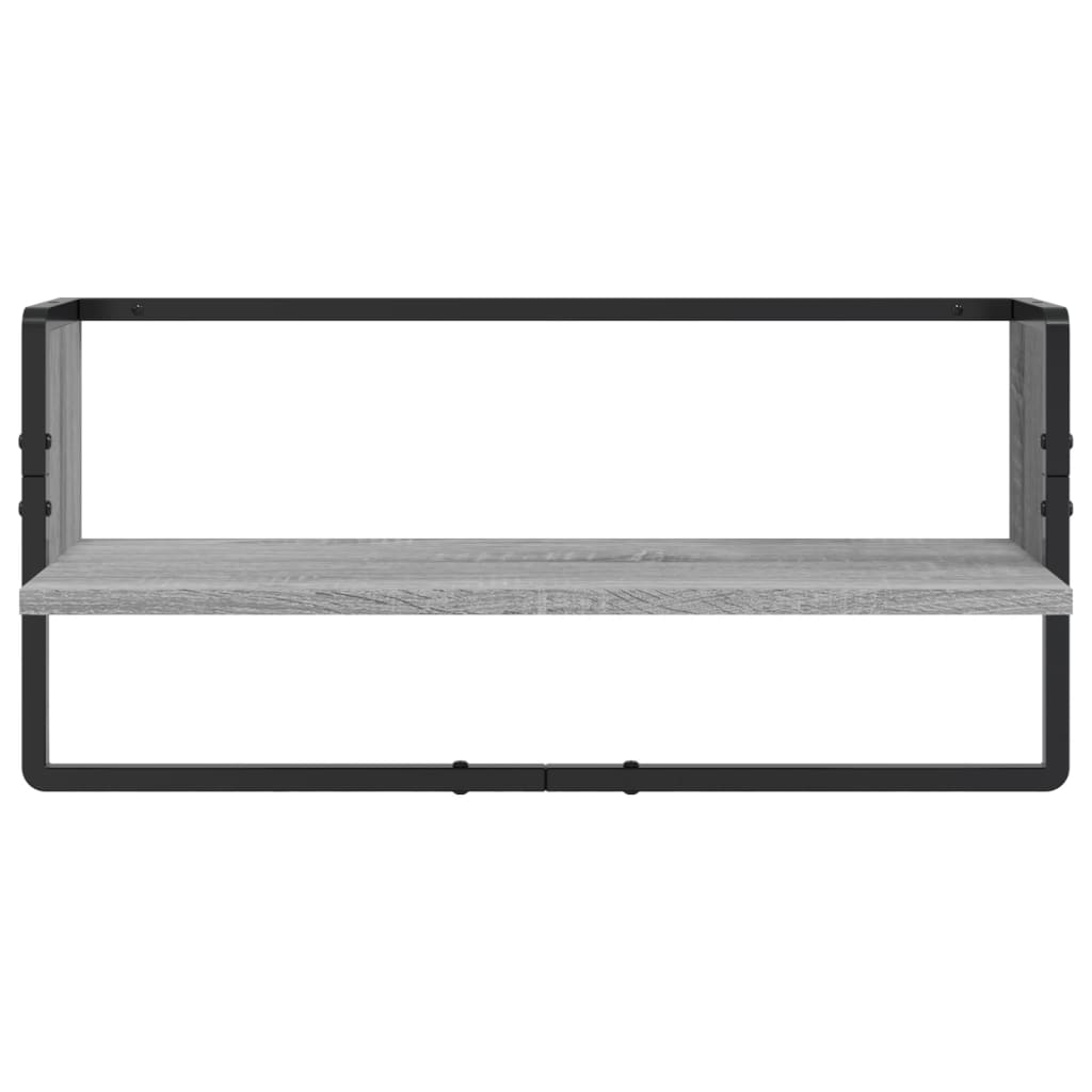 vidaXL Ράφια Τοίχου Σετ 4 τεμ. με Μπάρες Γκρι Sonoma Επεξ. ξύλο