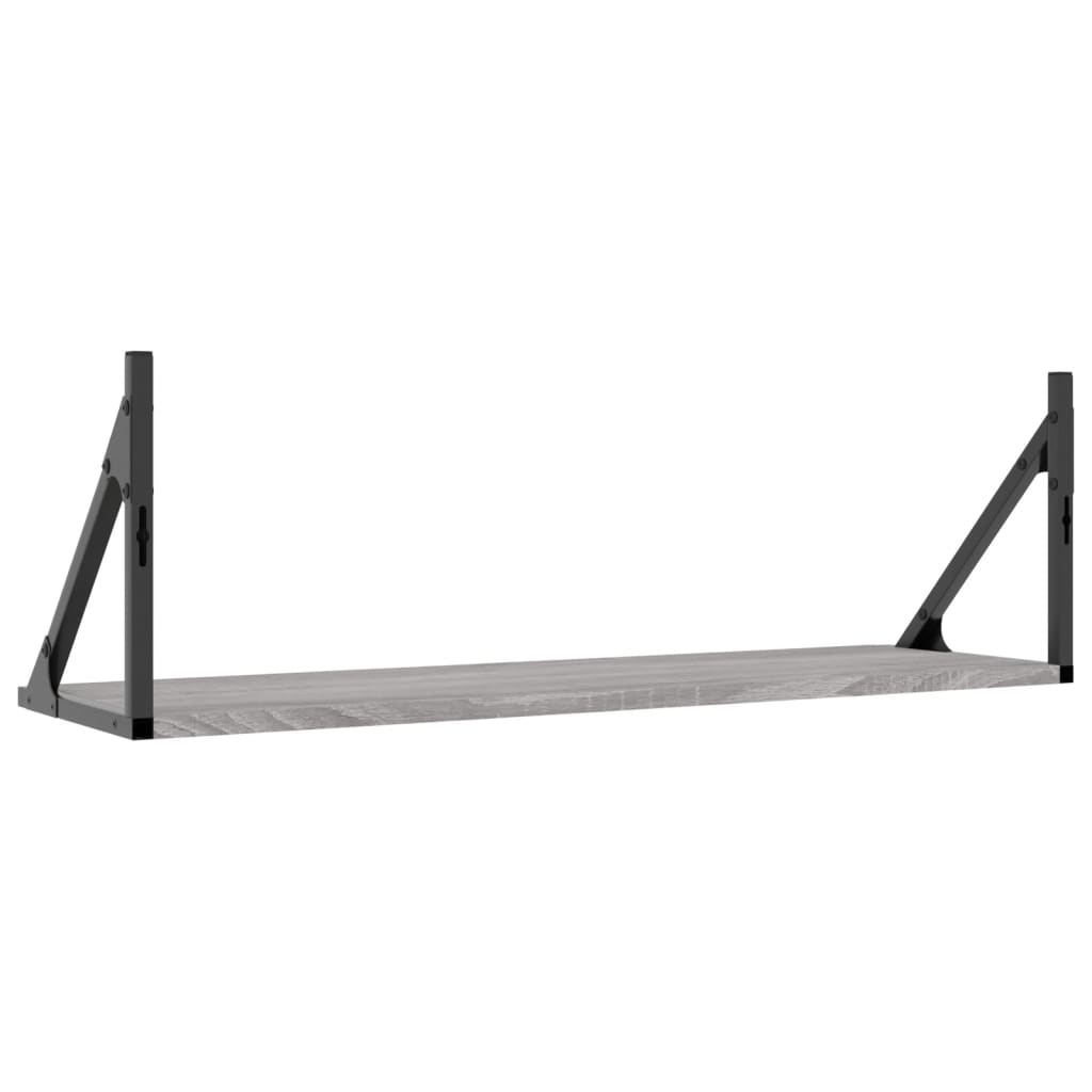 vidaXL Ραφιέρες Τοίχου 2 τεμ. Γκρι Sonoma 80x25x25,5 εκ. Επεξ. Ξύλο